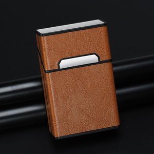 Ea597 20 sang trọng da thuốc Lá Trường hợp kim loại thuốc lá cổ điển hút thuốc lớn Focus Retro tùy chỉnh trường hợp di động - Product Image 4