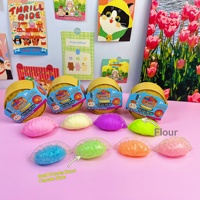 Lot de 3 jouets anti-stress en pectine dorée en forme de boulette, avec paillettes, extensibles et amusants, format boîte surprise 3+