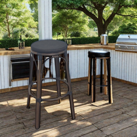 Tabouret de bar moderne en aluminium pour l'extérieur, étanche pour les repas, les hôtels, les bars et les chambres à coucher.