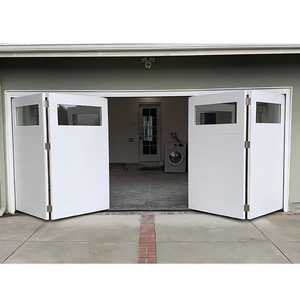 Style de chariot américain moderne Double portes de <span class=keywords><strong>garage</strong></span> pliantes Portes de chariot automatiques en aluminium Surface finie pour les villas - Product Image 2