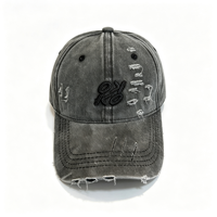 Casquette de baseball vintage américaine déchirée et vieillie, style délavé, printemps-été, effet amincissant, unisexe, tendance et polyvalente