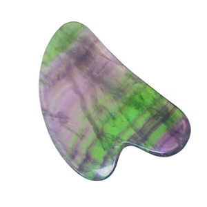 Herramienta Gua Sha de Fluorita Arcoíris Natural, Raspador de Piedra para Masaje Facial en Forma de Corazón - Product Image 5