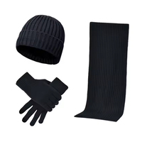 Ensemble de chapeau, écharpe et gants de mode en gros, faits à la main, couleurs variées, chauds, coupe-vent, promotionnels, hiver, unisexe, logo personnalisé