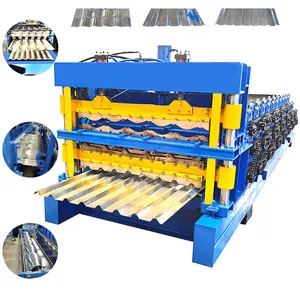 Corrugated Design IBR Profile Roll Forming Machine for sale Africa Different Designs PPGI GI Three Layers Roll Forming Machine