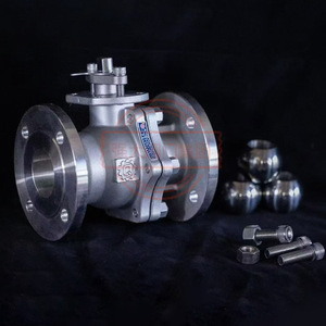 Vanne à bille en acier inoxydable 304, type fixe, commande manuelle, pour l'industrie pétrochimique - Product Image 1