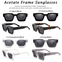 Lunettes de Soleil Polarisées en Acétate Épais Tendance de Luxe Haut de Gamme avec Logo en Métal Personnalisé pour Hommes et Femmes