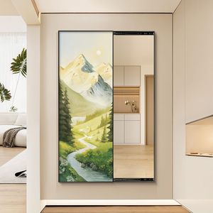 Dipinti da <span class=keywords><strong>Parete</strong></span> Moderni in Stile Art Deco a Tutta Altezza, Design Minimalista <span class=keywords><strong>con</strong></span> Specchi Nascosti, <span class=keywords><strong>Quadri</strong></span> Decorativi <span class=keywords><strong>con</strong></span> Specchi Integrati - Product Image 2
