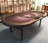 Table de poker en bois de luxe Bby Mesa De Poker avec éclairage LED, tables de jeu, table de poker Texas Holden, Pokertafel, fournisseur unique
