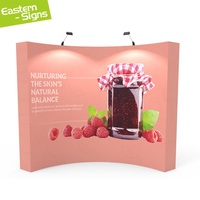 Kit de bannière portable de 3 m pour salon professionnel, panneau d'affichage en tissu, mur publicitaire, boîte à lumière, toile de fond pop-up pour expositions commerciales