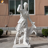 Statue de Diana en marbre de style grec classique sculptée à la main grandeur nature MILY, sculpture d'Artemis de Rome à vendre