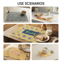 Sets de table carrés vierges en lin, écologiques, résistants à la chaleur, aux taches et antidérapants, lavables, pour table de salle à manger et mariage