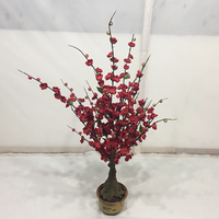 Pohon Bonsai Kain Bunga Sakura Jepang Buatan Warna Pink untuk Dekorasi