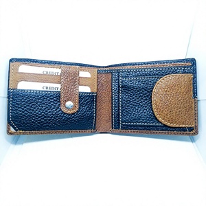 Men's Star BS International Fashionable Premium Quality Genuine Leather <b>Waterproof</b> Open <b>Wallet</b> Letter Embroidery Design Short - Product Image 5