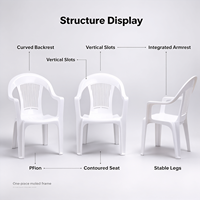 Vente en gros de chaise pour restaurant plage piscine chaise à dossier en plastique blanc avec fauteuil
