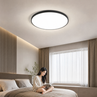 Plafonnier LED rond ultra-fin 18W 24W 40W 72W avec fonction de gradation, lustre moderne pour chambre à coucher, salon, intérieur