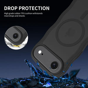 Fundas para iPhone con Patrón de Ondas, Funda Magnética para iPhone 15/16/17 Pro Max, Cubierta Protectora Anticaídas - Product Image 4