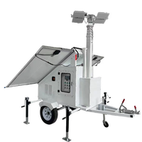 Remorque solaire mobile personnalisée pour la surveillance à distance hors réseau, tour de sécurité CCTV, remorque de surveillance solaire