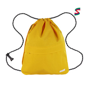 Factory School Sports Gym Kids Color Custom Logo Cotton Canvas <b>Drawstring</b> <b>Backpack</b> With Pocket Zipper - Product Image 1