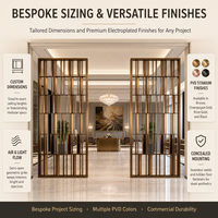 Cloison décorative multifonctionnelle en acier inoxydable 304, artisanale, de luxe moderne et personnalisée pour hall d'hôtel et appartement