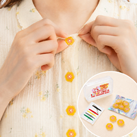 Kancing Kustomisasi Desain Lucu untuk Anak Perempuan Kancing Asetat Berkualitas Tinggi dengan Jahitan Kancing Bunga Kuning