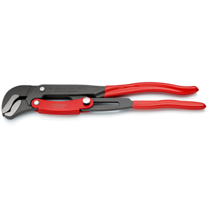 Clé à tuyaux KNIPEX 83 61 015 avec mâchoires en forme de S et réglage rapide, revêtement plastique thermolaqué, gris - Product Image 1