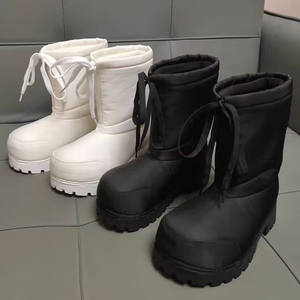 Botas de Nieve con Cordones y Punta Ancha para Hombre y Mujer, Invierno 2025, Suela Gruesa, para Exteriores, Estilo Informal, Cálidas, con Aumento de Altura - Product Image 4