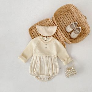 Renren – pull sans col à manches longues pour bébé fille, robe de princesse, combinaison tricotée en Patchwork, printemps-automne-hiver - Product Image 3