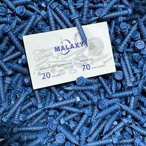 MALAXY Stock suffisant Vis à béton OEM en acier au carbone, à tête hexagonale fendue, double filetage, pour fixation murale, bleue - Product Image 5