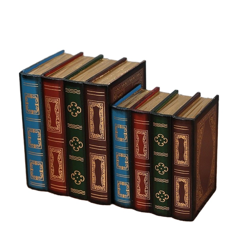 Creative European retro storage box fake-book props home office decoration ornaments wooden model books