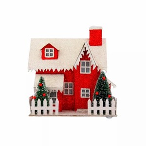 <strong>Christmas</strong> Style <strong>Village</strong> Building Design Glitter Paper <strong>House</strong> Ornament Light Festival Decorated Gift for Holiday Decorations - Product Image 2