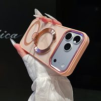Étui magnétique de luxe avec support anneau et béquille pour iPhone 18 16 15 14 Plus 13 12 17 Pro Max, texture effet peau