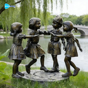 Estatua <span class=keywords><strong>de</strong></span> Bronce <span class=keywords><strong>de</strong></span> Niña a Tamaño Real, Decoración <span class=keywords><strong>de</strong></span> Jardín al Aire Libre, Escultura Infantil <span class=keywords><strong>de</strong></span> Fundición Antigua - Product Image 3