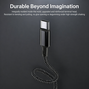 สายชาร์จเร็วสำหรับ <span class=keywords><strong>iPhone</strong></span> 16/15 สายถักไนลอน สายดาต้า PD 60W หัวต่อคู่ Type C สำหรับโทรศัพท์และแท็บเล็ต สาย USB C ยาว 1 ม./2 ม. - Product Image 2