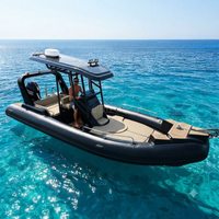 Bateau semi-rigide haute performance 7,6 m en Hypalon PVC, coque en fibre de verre à châssis en V profond, barre de protection, bateau pneumatique rapide, bateau d'accompagnement pour yacht offshore