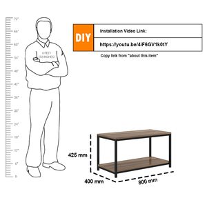 Table basse en bois et métal de qualité Standard, noyer asiatique et noir, DIY de fabricants et fournisseurs indiens - Product Image 6