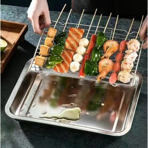 Plateau de cuisson en acier inoxydable avec grille, rectangulaire, compatible lave-vaisselle, pour usage hôtelier, thé, café, ML-121 - Product Image 5