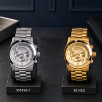 Montre à quartz avec boîtier en acier inoxydable massif et bracelet en acier inoxydable, montre-bracelet pour homme d'affaires, logo personnalisé