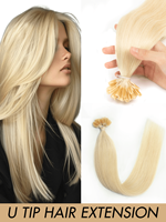 Extensions de cheveux humains vietnamiens blonds, extensions de cheveux Remy, extensions de cheveux humains vierges bruts, extensions de cheveux à pointe plate en kératine