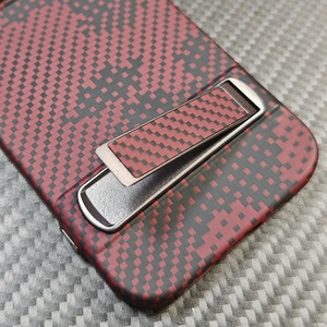 Mới nhất sang trọng napov Aramid sợi màu đỏ ngụy trang mô hình không thấm nước điện thoại di động Trường hợp với kim loại chủ cho 14 15 Series - Product Image 2