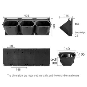 Jardinière murale verticale carrée en plastique, pots <span class=keywords><strong>de</strong></span> fleurs suspendus, conteneur auto-arrosant, écologique, moderne - Product Image 2