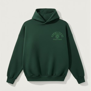 Sudadera con capucha unisex de gran tamaño verde oscuro-Sudadera Lisa a granel para marca personalizada - Product Image 1
