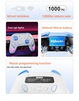 Control Inalámbrico NITENDO AL-N20 Switch2 de 2.4GHz con Iluminación RGB, Programación de Macros, Doble Vibración y Botón Turbo para PC/NS2