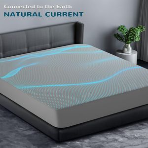 Sábana de conexión a tierra 300TC Queen 5% fibra de plata 95% algodón orgánico sábanas de conexión a tierra - Product Image 2