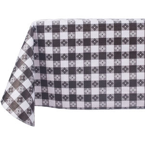 Mantel ecológico de 90 "para interiores, lavable para el hogar, Blanco/azul, estilo a cuadros, tela de poliéster, técnica tejida impermeable - Product Image 6