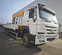 Truk Derek Terpasang Kendaraan Euro2 Euro3 HOWO 371HP 400HP 460HP dengan Crane Hydraulic Telescopic Boom Loader Crane