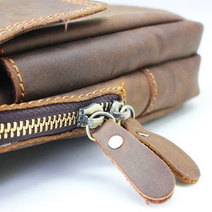 Boshiho RTS Hot Sell Crazy Horse Leather <b>Mens</b> Waist Bag Phone case <b>Pouch</b> for <b>Men</b> Phone Wallet case - Product Image 4