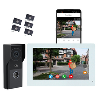 Tuya bel pintu Video 2 kawat, dengan Monitor layar sentuh, ponsel pintu tahan air hidup pintar dengan kamera Video dan fungsi membuka kunci