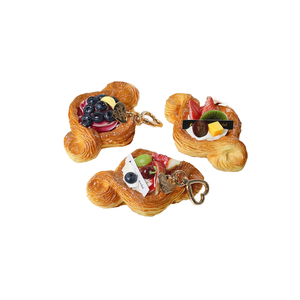 QYS Twisted Bread Shape Keychain Cute Food <b>Bag</b> Charm Mini Bread <b>Key</b> <b>Ring</b> Fashion Handbag Pendant Gift - Product Image 1