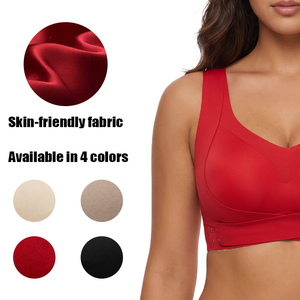 女性用ワイヤレススポーツブラ ワインレッド シームレスモールドカップ レディースインナー XXL 高品質ランジェリー - Product Image 2
