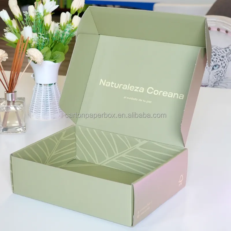 Caja de envío personalizada Fancy Mint Green con diseño personalizado